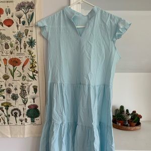 shein blue dress medium never worn!